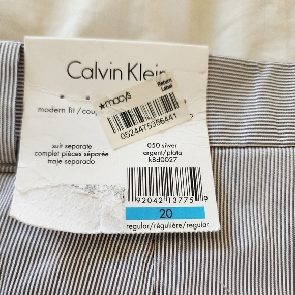 Calvin Klein Big Boys Flat Front Striped Casual Pants size 20 NWT - Picture 6 of 7